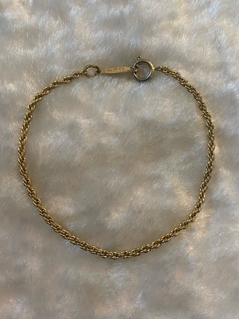 Vtg Napier Gold Rope Chain Bracelet 18$